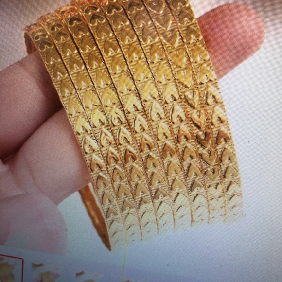 24K Plated Gold Bangle Bracelet 2 pc - Picture 1 of 1